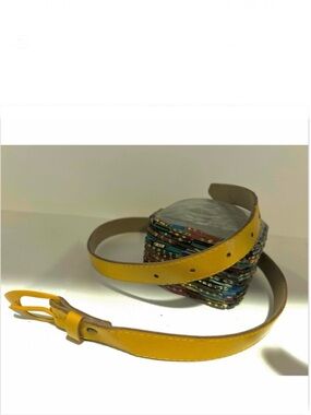 New Vintage Golden Yellow Belt with Matching Buckle - Treasure Hunt Gift